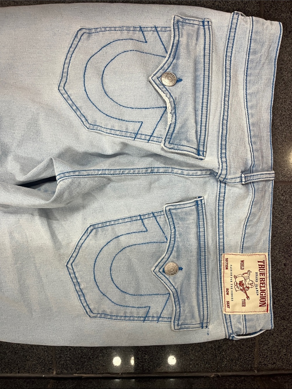 True Religion Women's Straight Jeans in Light Blue - Picture 3 of 6